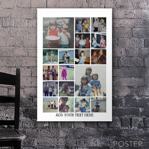 Poster 18 Collage de photos et texte - Peut être modifié