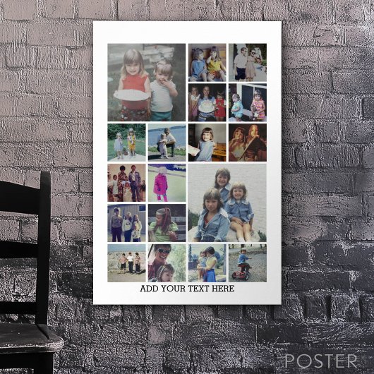 Poster 18 Collage de photos et texte - Peut être modifié