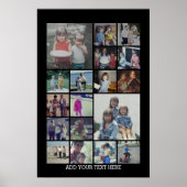Poster 18 Collage photo et texte - Peut modifier noir (Devant)