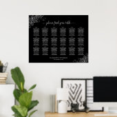 Poster 18 Mariage de table Diagramme de siège Argent Fril (Bureau à domicile)