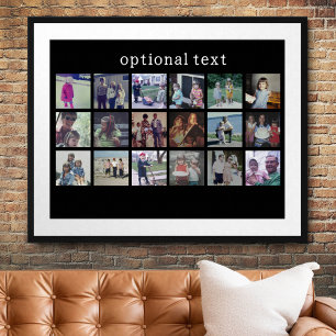 Poster 18 Photo Collage avec texte blanc sur fond noir