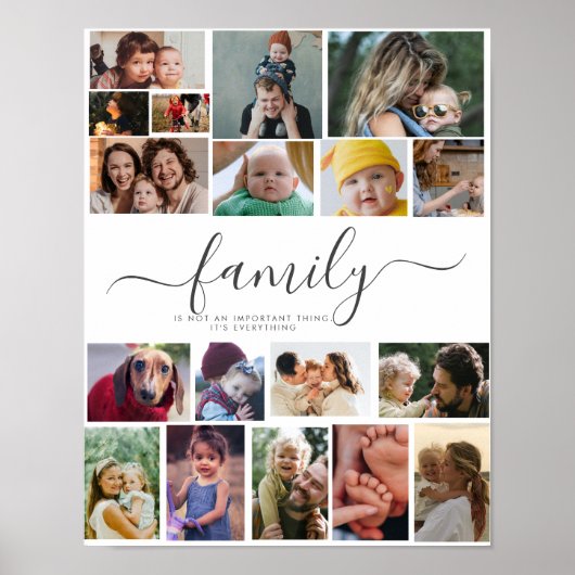 Poster 18 Photo Collage Cute Family Love Memory (Devant)