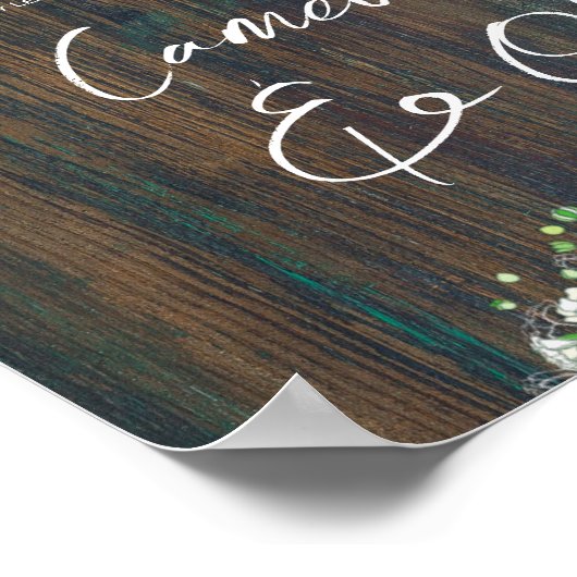 Poster 18 Table Bois rustique Gypsophila Mousse DE SIÈGE  (Coin)