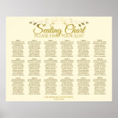Poster 18 Table Gold & Cream Simple Mariage Seating Chart (Devant)