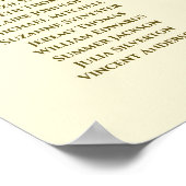 Poster 18 Table Gold & Cream Simple Mariage Seating Chart (Coin)