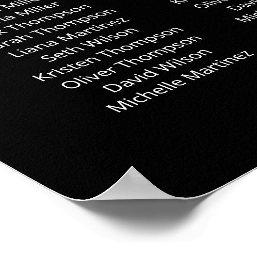 Poster 18 Tableaux Trouvez Votre Siège Noir Plan De Siège (Coin)