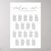 Poster 18 Tables Élégantes Trouvez Votre Siège Carte De S (Devant)