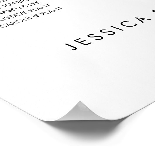 Poster 18 Tables Modernes Trouvez Votre Siège Carte De Si (Coin)