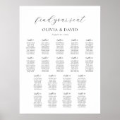 Poster 18 Tables Plan de table simple Trouvez votre siège (Devant)