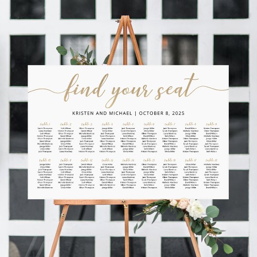 Poster 18 Tables Trouvez votre place Plan de table