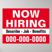 Poster 18" x 24" Maintenant à l'embauche et description P (Devant)