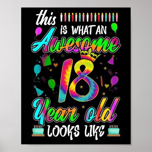 Poster 18e anniversaire Awesome 18 ans il semble (Devant)
