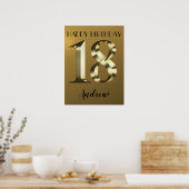 Poster 18e anniversaire d'or métallique (Cuisine)