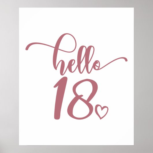 Poster 18e anniversaire Femmes Bonjour 18 mignonnes 18 an (Devant)