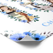 Poster 18e anniversaire Fleur Bleue Photo Collage Blanc (Coin)