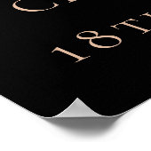Poster 18e anniversaire noir rose or photo star accueil (Coin)