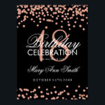 Poster 18e anniversaire Rose Gold Faux Parties scintillan<br><div class="desc">Elégant 18e anniversaire Rose Gold Faux Parties scintillant Confetti modèle bannière noire.</div>