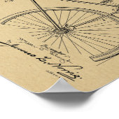 Poster 1900 Conception de bicyclettes sans chaines Brevet (Coin)