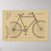 Poster 1900 Conception de bicyclettes sans chaines Brevet (Devant)