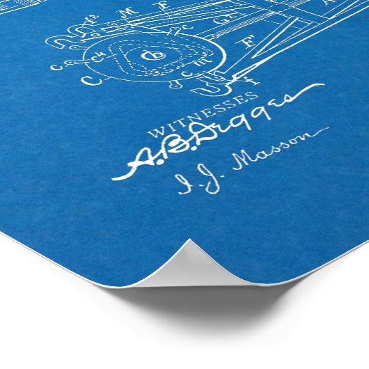 Poster 1900 Conception de bicyclettes sans chaines Brevet (Coin)