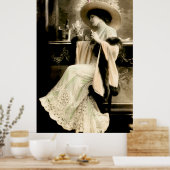 Poster 1900 Parisian Woman Drinking Champagne (Cuisine)