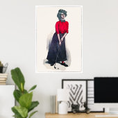 Poster 1901 Aquarelle de golf pour femme Imprimer (Bureau à domicile)
