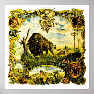 Poster 1901 Exposition Panaméricaine Buffalo NY Bison Vic