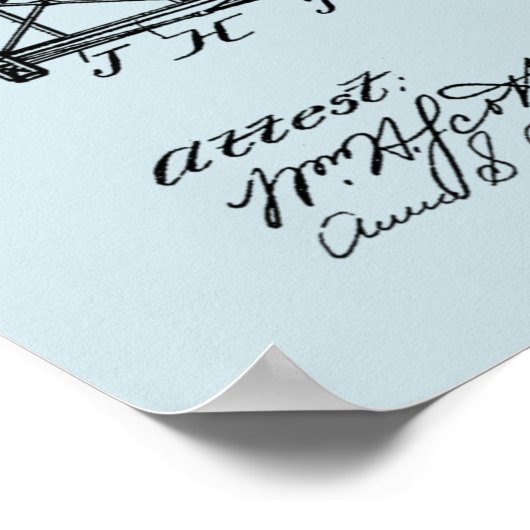 Poster 1901 Machine à voler Dessin d'avion (Coin)