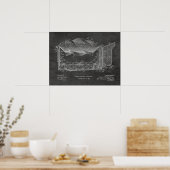 Poster 1901 Machine à voler Dessin de brevet d'avion Impr (Cuisine)