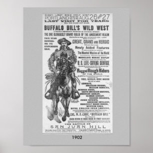 Poster 1902 Buffalo Bill's Wild West Show Publicité