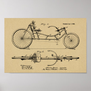 Poster 1902 copies couchées vintages d'art de brevet de
