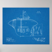 Poster 1902 Odd Airship Brevet d'Art Dessin Imprimer (Devant)