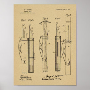 Poster 1903 Golf Club Caddy Bag Design Patent Art Print