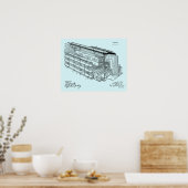 Poster 1903 Vol AirShip Brevet Dessin d'art Imprimer (Cuisine)