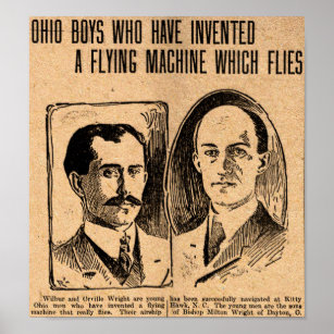 Poster 1903 Wright Brothers réplique de l'affiche du jour