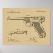 Poster 1904 Luger Gun Brevet Dessin d'art Imprimer (Devant)