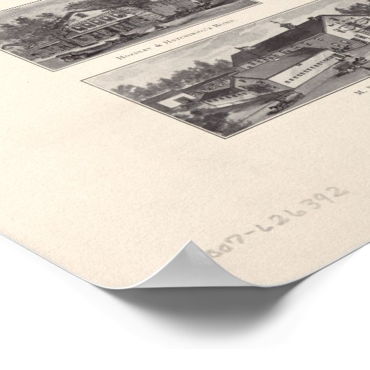 Poster 1905 Branford, CT Birds Eye View Panoramic Map (Coin)