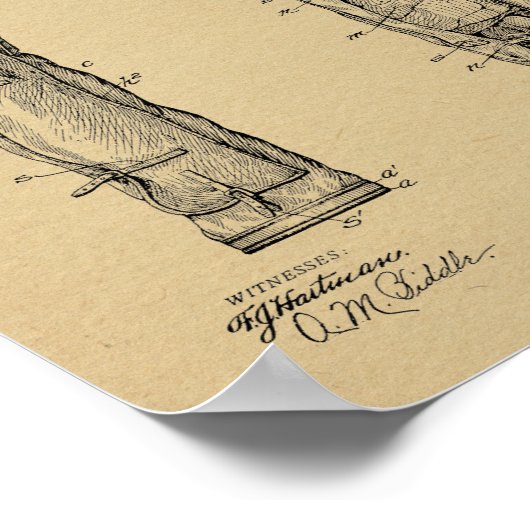 Poster 1905 Golf Club Caddy Bag Design Brevet d'Art Impri (Coin)