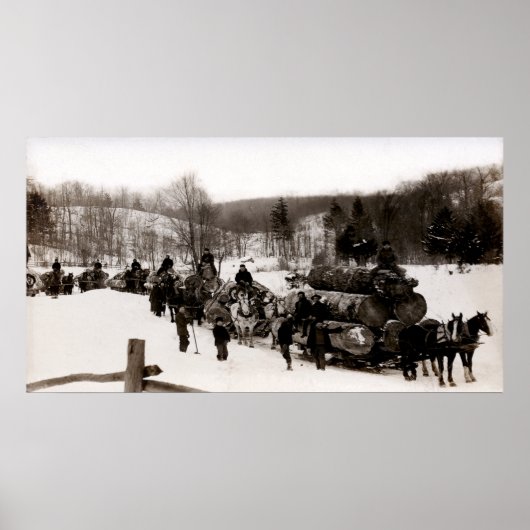 Poster 1905 Lumberjacks au travail (Devant)