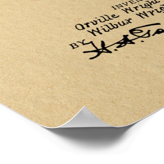 Poster 1906 Brevet d'avion Wright Brothers Imprimer (Coin)