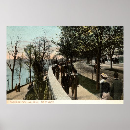 Poster 1906 Riverside Park and Drive, New York (Devant)