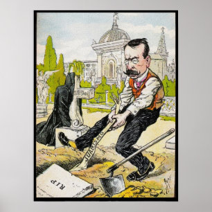 Poster 1907 Caricature Vintage Argentine Président