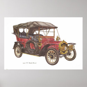 Poster 1907 TT Modèle Rover Automobile