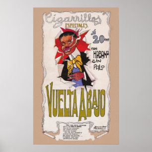 Poster 1907 Vintage Vuelta Abajo Cigarette Publicité