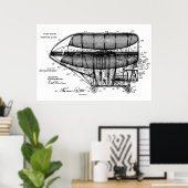 Poster 1908 Art du dessin de brevet de navire (Bureau à domicile)