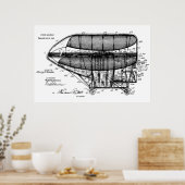 Poster 1908 Art du dessin de brevet de navire (Cuisine)