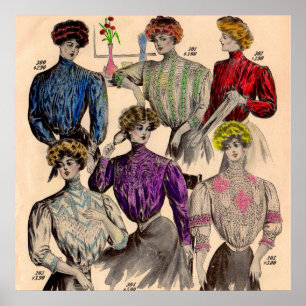 Poster 1908 Gimbels dames blouses taille no 1