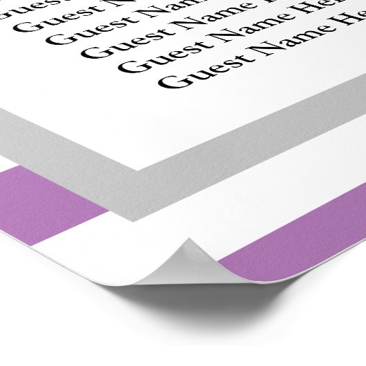 Poster 190 Mariage à rayures violettes/blanches (Coin)
