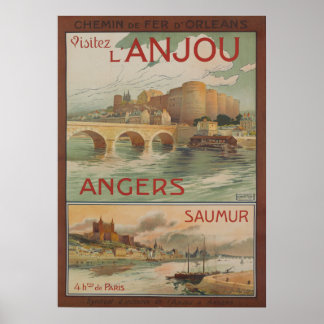 Poster 1910 Dubos Visitez LAnjou Voyage en France