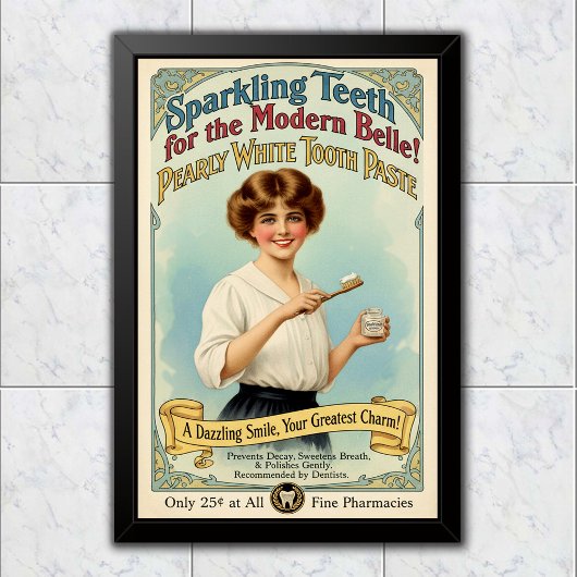 Poster 1910 Vintage Pearly White Toothpaste Advertising
